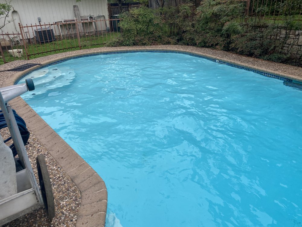 Clear blue pool after recovery